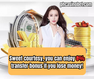 Sweet courtesy, you can enjoy 8% transfer bonus if you lose money!